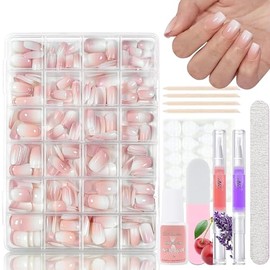 Virellay 360 Pieces Gradient False Nails (Short Square Gradient, 360 Pieces)