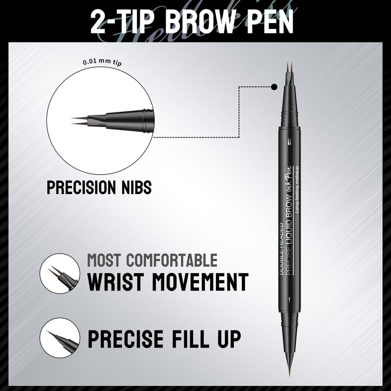 Waterproof Microblading Eyebrow Pen Pencil, New 2 in 1 Double