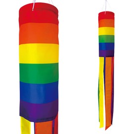 Dusnodu Pride Rainbow Windsock 40 Inch Durable Outdoor Hanging Decoration for Yard Garden Patio Home Decor