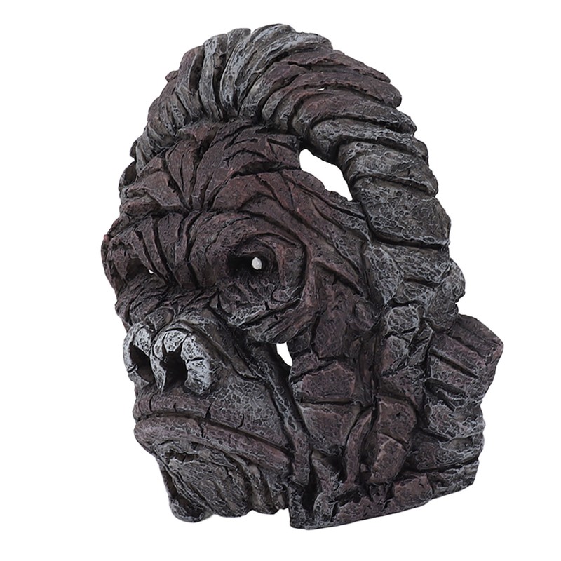 Gorilla Head Sculpture 6.3in Animal Head Figurine Resin Hollow Out