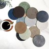 8PCS Leather Coasters For Drink Black Round Leather Drink Coaster
