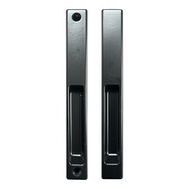 Easy Fix Hardware Sliding Patio Glass Door Flush Mount Dummy Handle – No Lock, Black, Fits 6-5/8" Hole Spacing