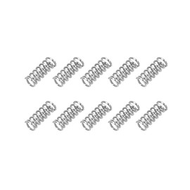 PATIKIL Compression Spring, 0.3mm Wire Dia x 2mm OD x 5mm L, 10 Pcs 304 Stainless Steel Mechanical Extension Small Springs Pen Springs Assortment Kit for Shop and Home Repairs