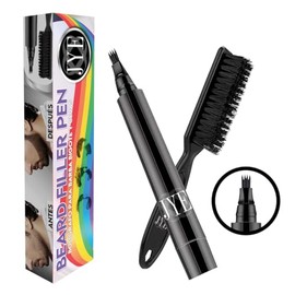 JYE Boligrafo para Barba Edicion PRIDE, Color Negro, barba tupida, rellena huecos, impermeable, larga duración. 1 PIEZA Incluye Cepillo