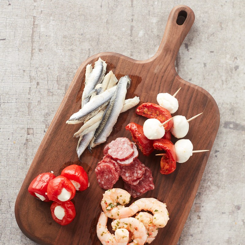 Point-Virgule Walnut Wood Serving Board with Handle, Perfect for Serving