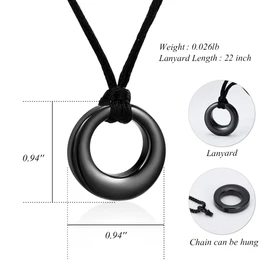 QGJNSGC Memorial Necklace Pendant for Cremated Remains and Hair, Round, Stainless Steel, Waterproof, Women's Hand-Held Memorial Necklace