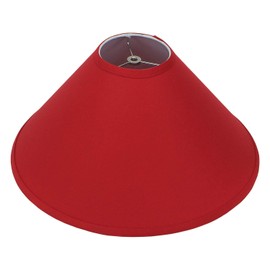 FenchelShades.com Lampshade 5" Top Diameter x 18" Bottom Diameter x 11" Slant Height with Washer (Spider) Attachment for Lamps with a Harp (Linen Rich Red)
