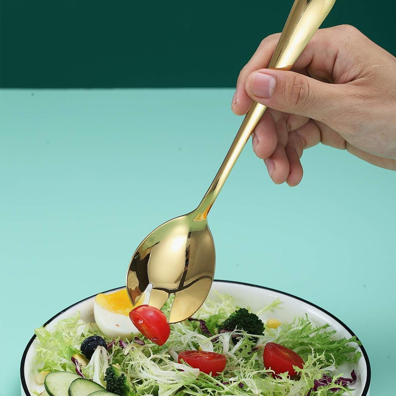 Berglander Gold Salad Server Set, Stainless Steel Salad Serving Set