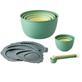 Bamboozle Astrik Mega Baking Bundle| 5 Piece Mixing Bowl Set | Measuring Cups and Spoons | Silicone Lid Set | Cooking and Meal Prep | Dishwasher Safe | Microwave Safe | Fresh Guacamole