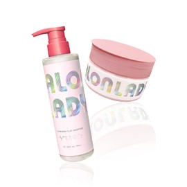 Salon Lady Salon Lady Clay Shampoo & Hair Mask Set, 12.8 fl oz (380 ml), 8.9 oz (255 g), Scalp Cleansing & Glossy Clay Pack" (Treatment, Hair Pack, Clay Shampoo)