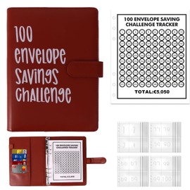 100 Envelopes Money Saving Challenge Binder, A5 Money Saving Binder Budget Planner, 100 Days Savings Book for Money Challenge, Save Binder Budget Binder with Cash Envelopes to Save €5050 Money Saving