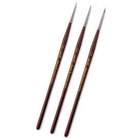Kolinsky Sable Fine Detail Paint Brushes - 3pcs Detail Paint Brushes for Acrylic Watercor, Small Miniature Paint Brush Set Use for Warhammer,Mini Paints,Paint by Number,Figurine (3/0 4/0 5/0)