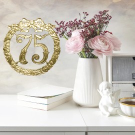 Walter Kunze Anniversary Number 75, Diameter 13 cm, Gold, Anniversary Wreath