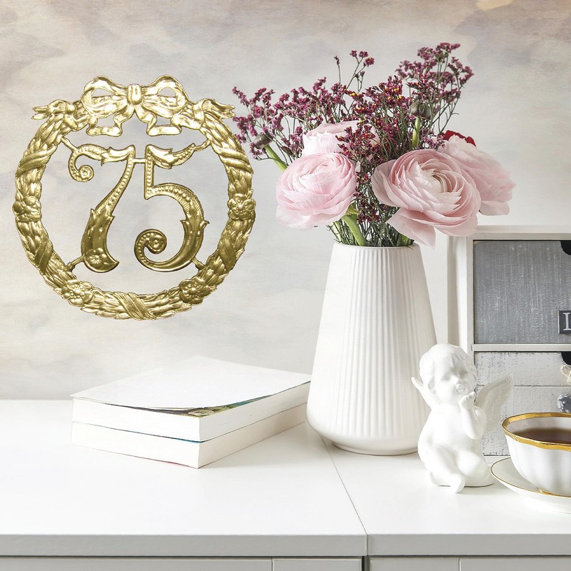 Walter Kunze Anniversary Number 75, Diameter 13 cm, Gold, Anniversary
