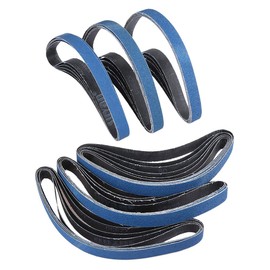 ExcInter 10PCS P60 10mm x 330mm Zirconium Abrasive Sanding Belts Air Belt Sander Aluminium Oxide for Welding Grinding