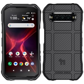 Nakedcellphone Special Ops Series Compatible with Kyocera DuraForce Pro 3 Case, Tactical Armor Rugged Shield Cover [Anti-Fingerprint, Matte Grip Texture] - Black Carbon Fiber Design