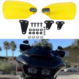 RUNNING PANTHER Handlebar Handguards Shield Bracket Protector for Harley Touring Road Glide, Softail Street Bob FXBB/114 FXBBS/Low Rider ST 117 FXLRST/Deluxe FLDE/Heritage Classic 2018-2023 (Yellow)