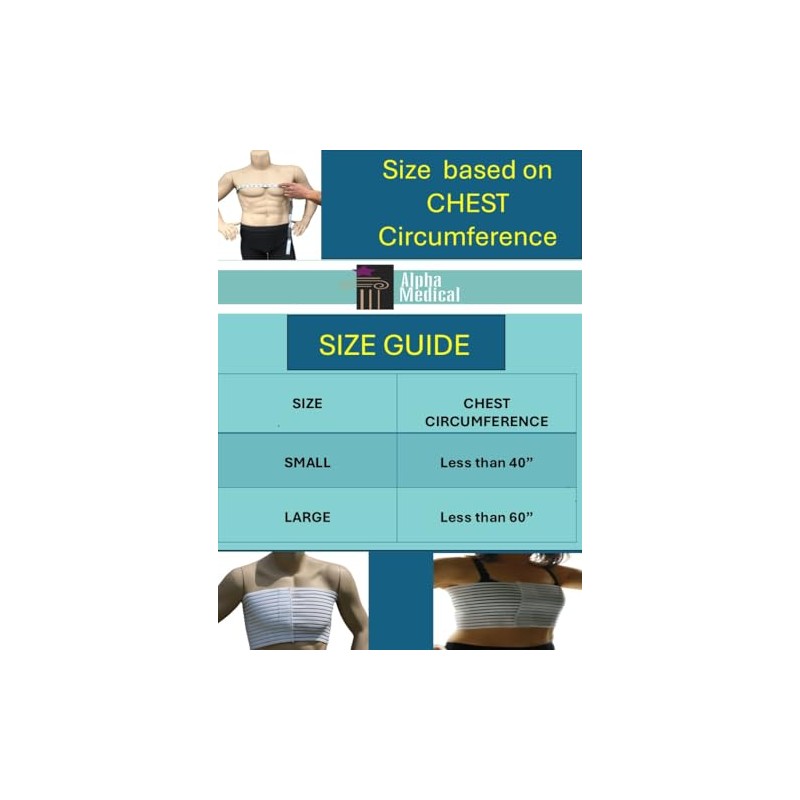 Alpha Medical Elasto-Fit Adjustable Breast and Chest Compression Wrap –