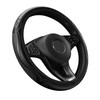 Tsuinz For Honda Car 15'' Black Leather Car Steering Wheel