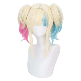 Another World Suicide Squad Harley Quinn Cosplay Wig, Heat Resistant Wig, Disguise, Wig Net Included, Comic Cave Event, Halloween, School Festival, Cultural Festival, Stage Performance, Costume