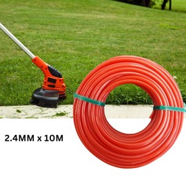 Nillkanth Nylon Strimmer Trimmer Line 2.4mm x 10m GD141 Heavy Duty Brush Cutter Round Core Wire – Red