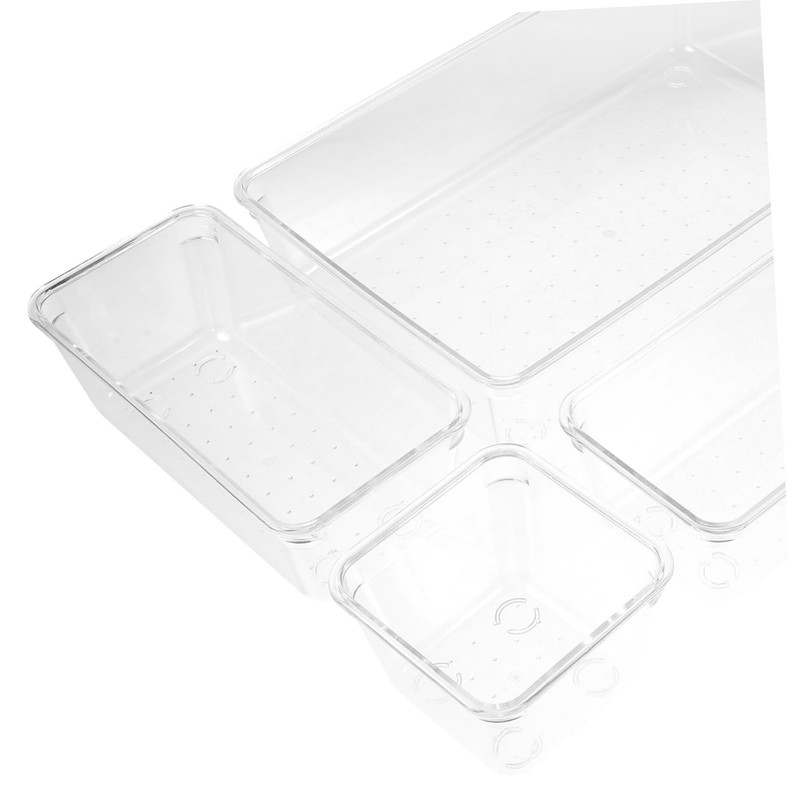 Mobestech 4pcs Kitchen Organizer Storage Box Filing Boxes Vanity Drawer