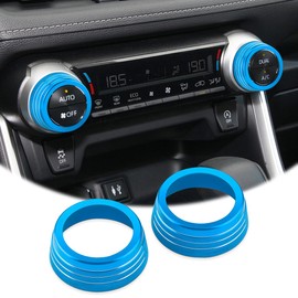 Auovo AC Knob Cover Compatible with Toyota RAV4 Accessories 2025 2024 2023 2022 2021 2020 2019 Air Conditioning Knob Cover Trims AC Climate Control Rings Aluminum Alloy (Blue)