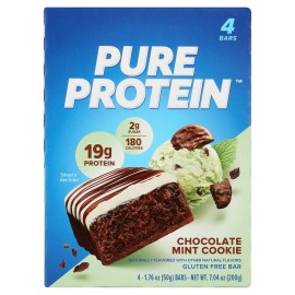 Pure Protein Bars, Chocolate Mint Cookie, 20g Protein, Gluten Free, 1.76 oz, 4Ct