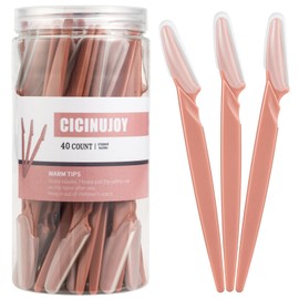 40pcs Eyebrow Razor for Women, Face Shaver Kit Dermaplaning Tool for Peach Fuzz Removal, Stainless Steel Blades with Protective Covers | Eyebrow Trimmer, Facial Hair Removal (Terracotta)