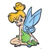 Tinker Cartoon Bell Sitting Character Metal Enamel 1 Inch Tall