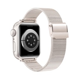 Diamooond Quick Release Slim Milanese Band, 14mm Stainless Steel Mesh (38MM 40MM 41MM, Starlight)