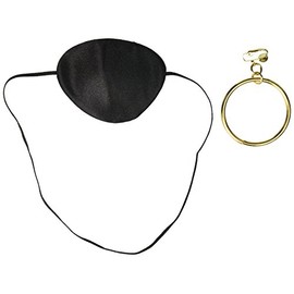 Costume Culture Men's Pirate Patch and Earring, Black, One Size