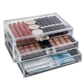 El aliado ideal para tu rutina de belleza con Haofy: Organizador de Maquillaje de Acrílico Transparente premium que te permite maximizar el espacio, acceder rápido a tus