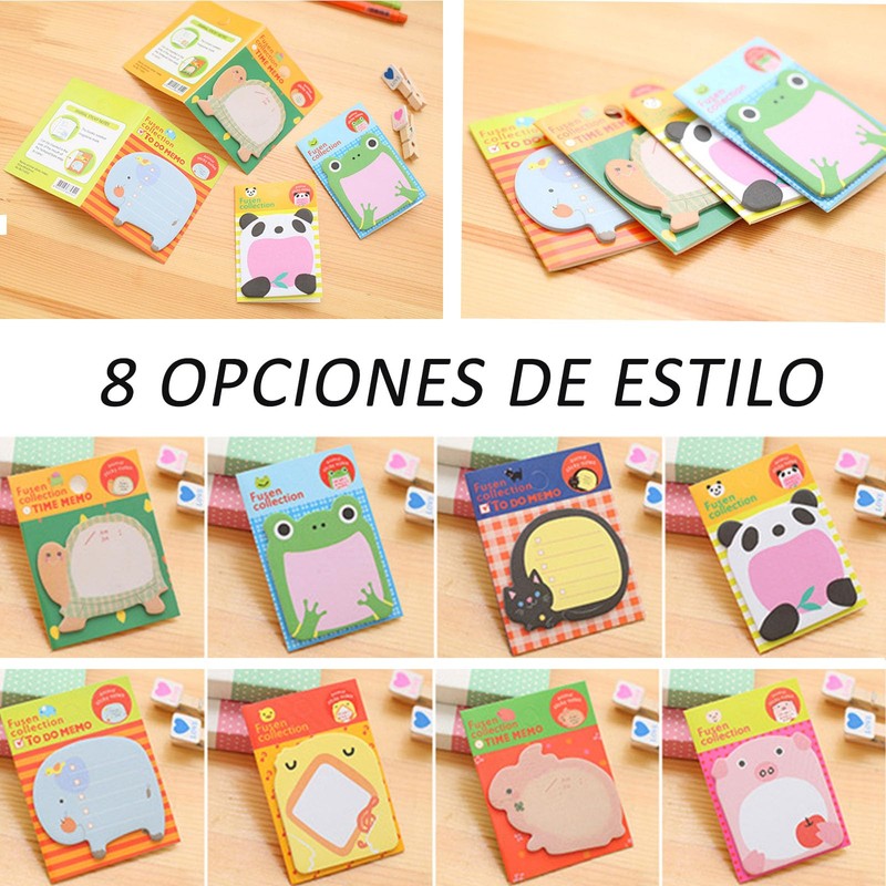 32 Pieces (640 Sheets) Animal Sticky Notes, 8 Styles Mini