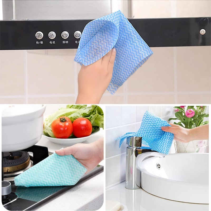 Reusable Cleaning Cloth Roll Kitchen Dish Rags, 2Pcs Dish Cloths