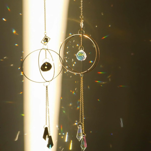 Alovez Sun Catcher Crystal Hanging Wind Chime Rainbow Crystals Pendant