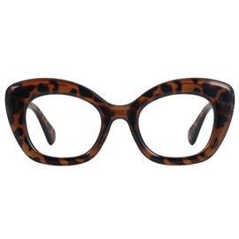 JiSoo Cat Eye Readers for Women Oversized Cat Eye Reading Glasses Designer Cute Cheaters, Tortoise 1.75
