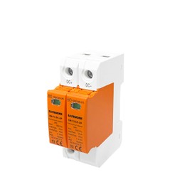 Surge Protection Device for PV, SAFEMORE DC Surge Protection SPD T2 Type 2(C) 2P Current Arrester Lightning Protection Device 1000VDC 20KA, 35mm DIN Rail Mounting - White/Orange