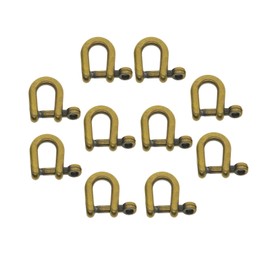 Vaveren 10x Horseshoe Buckles Screw Pin Fasteners Screw in Shackle Key Chian Metal Bracelet Clips D Rings for DIY Craft Leather Purse, Bronze