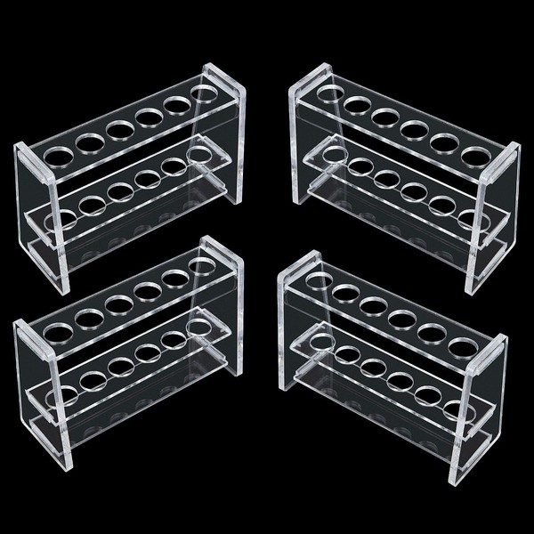 SENENQU 4 Pack Acrylic Test Tube Rack for 16mm Tubes,