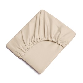 Oxford Homeware Beige King Size Fitted Sheets -100% Brushed Microfibre 1800 Easy Care 25 cm Deep King Size Bed Sheet Bedding - Shrinkage and Fade Resistance