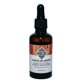 Khaliss Aceite de Argán: Aceite para cabello 100% natural, orgánico y vegano | Cabello y barba: Vitaminas para una hidratación profunda y fortalecimiento capilar | Piel: Hidratacion profunda y Renovación celular | 50ml