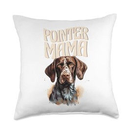 GSP Dogs Gifts Hunting Dogs German Shorthaired Pointer Mama GSP Dog Throw Pillow, 18x18, Multicolor