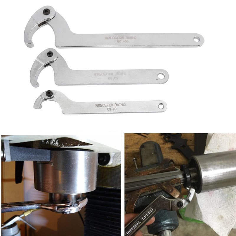 KUNTEC 8PCS Adjustable C Pin Spanner Hook Wrench Tool Set,