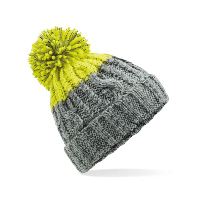 Beechfield B437 Apres Beanie - Azure Blue/Oxford Navy