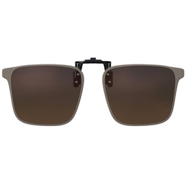 Sun Glasses Clip On Polarised Glasses Attachment Overglasses UV Protection 30630, brown, Unit size