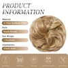 BwelsZJ Large Messy Bun Hair Piece Golden Blonde/Beach Blonde Curly