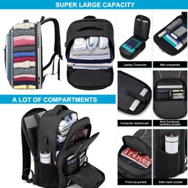 CAFELE TSA Friendly Flight Approved Business Backpack, Water-resistant Lightweight School Rucksack, Durable Large Weekender Bag Daypack (Grey, 17.3 Inch)