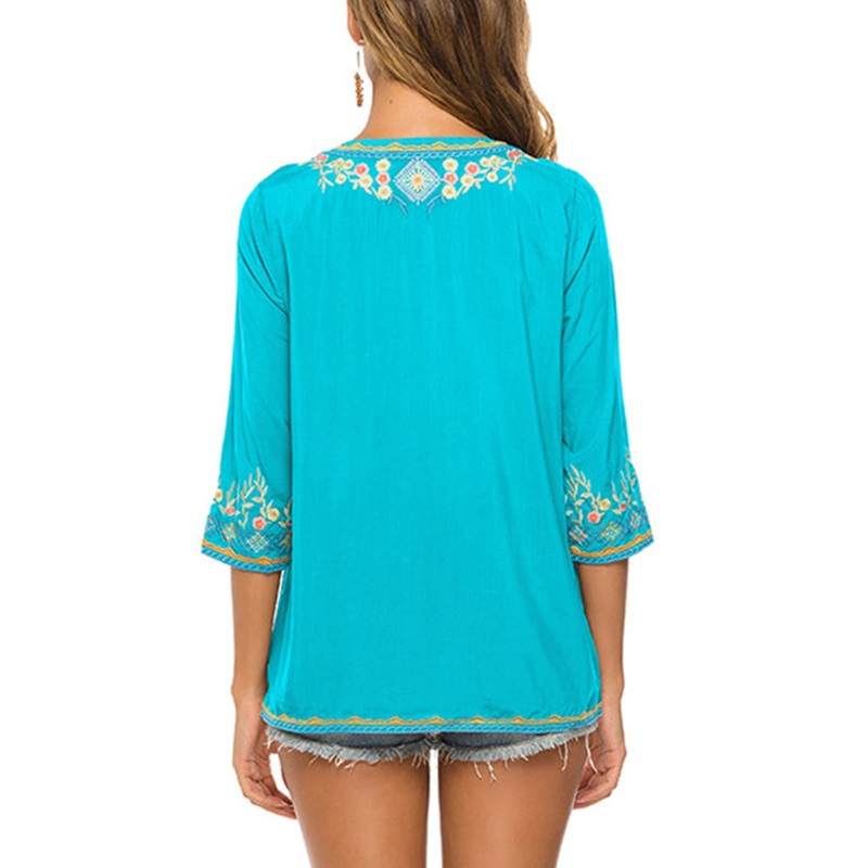 LauraKlein Womens Blouse V Neck Boho Shirts for Womens Casual
