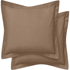 Comfort Beddings Premium Quality Pillowcovers 100% Cotton Blend Square Pillow Cases Pack Of 2 - Taupe (Continental/Square Size 65 x 65 CM)